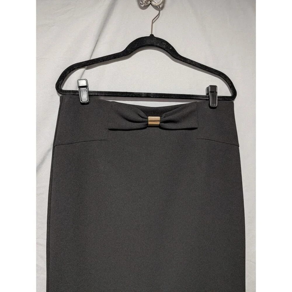 New York Clothing Co. Women's Black Knee‎ Length Column Pencil Skirt Size Large